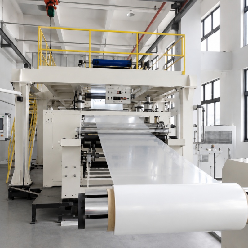 worker-3 Strict factory management to keep all film rolls contamination-free.