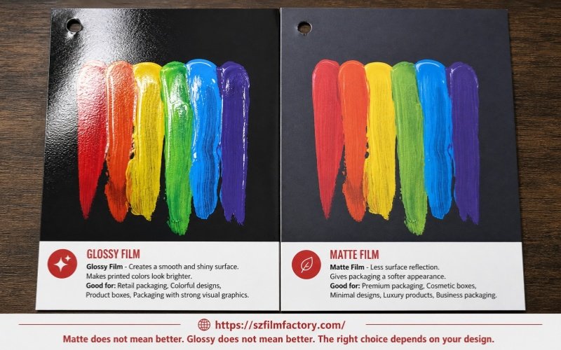 Packaging Lamination: Does Your Packaging Really Need It? glossy vs matte bopp film comparison