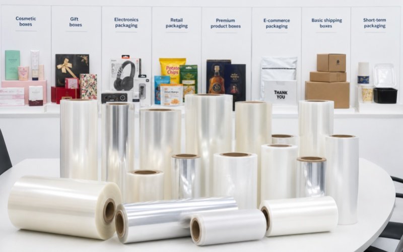 Packaging Lamination: Does Your Packaging Really Need It? packaging types and bopp film rolls display