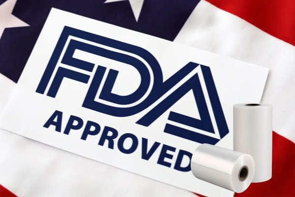 Certifications & Compliance Global food safety certification banner showing compliance with US FDA 21 CFR, EU Regulation 10/2011, and German LFGB for BOPP and PET packaging films.